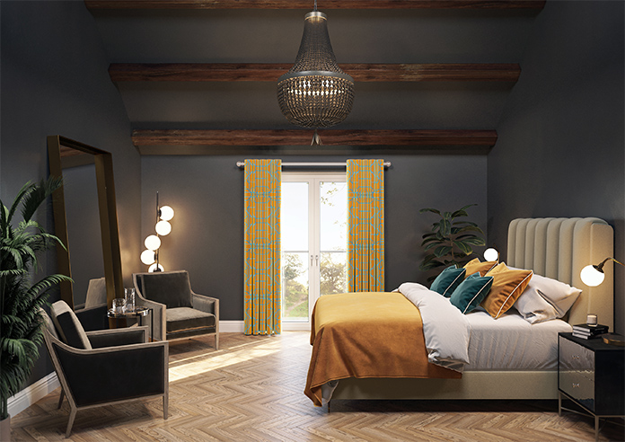 Bamboo Candy, Blue Orange - Made To Measure Curtains - Image 14